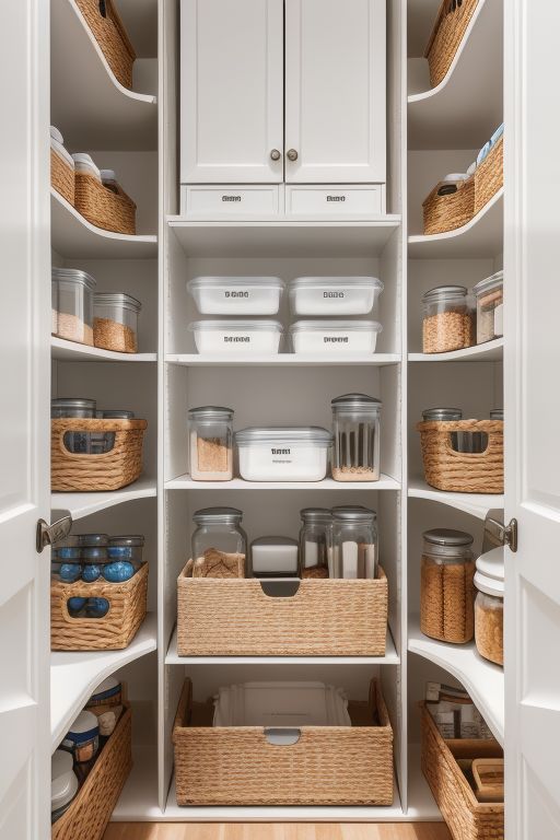 A pantry organized using the containers as limits Method