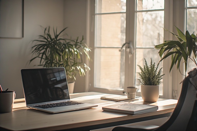 Intentional minimalist workspace designed for focus and balance