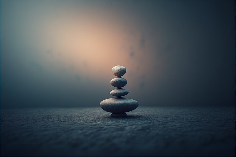 A set of stacked rocks symbolizing balance and peace