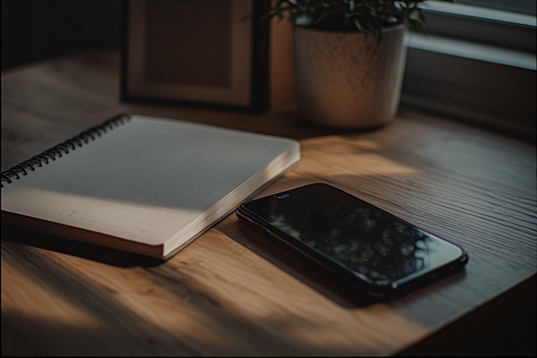 minimalist workspace with modern technology used intentionally