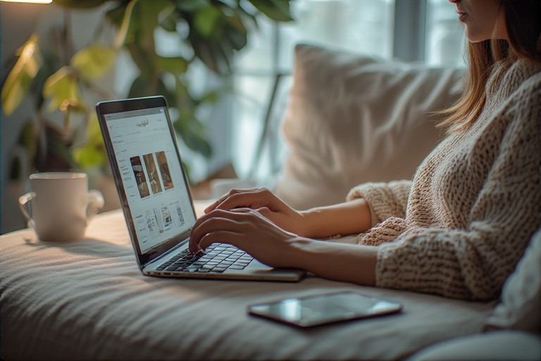 person comfortably using modern technology with confidence