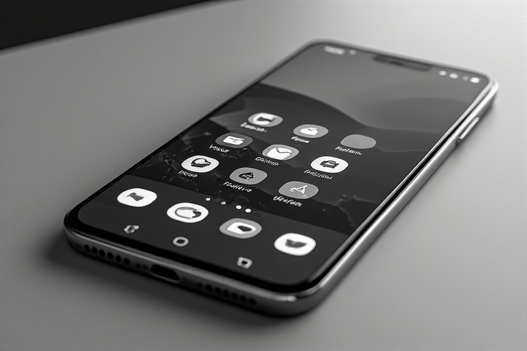 Minimal smartphone home screen showing intentional and simplified technology use