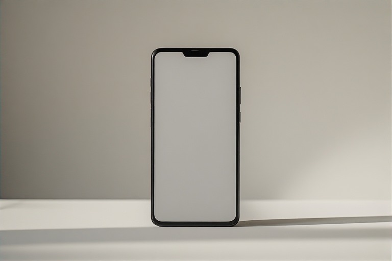 A phone with a completely blank home screen—no icons