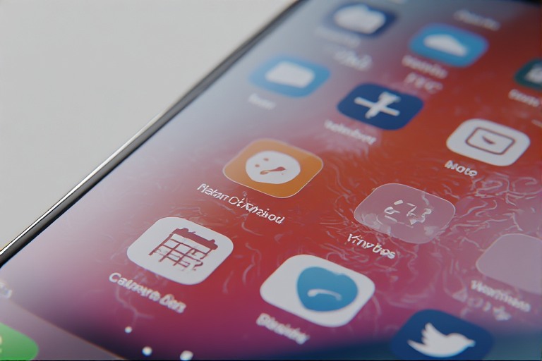 A smartphone home screen with only a few essential apps remaining