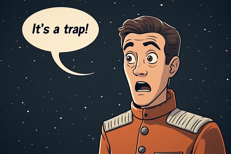 Space commander yelling "It's a trap!"