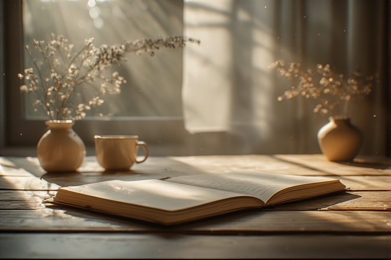 Minimalist scene representing clarity and intentional focus after reducing digital distractions