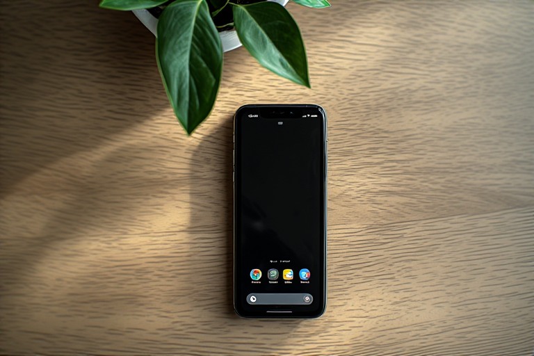 Minimalist smartphone home screen with only a few essential apps, representing a digital declutter reset