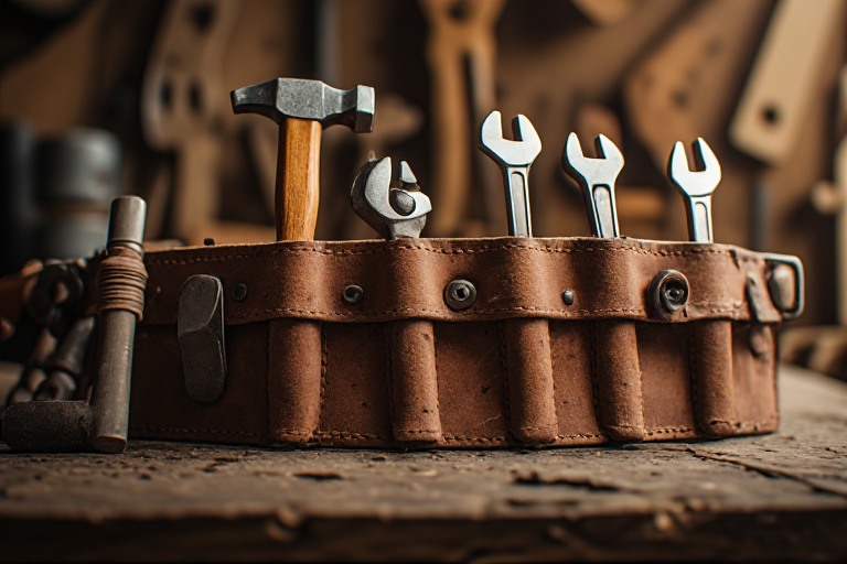 A craftsman's tool belt holding one hammer, one screwdriver, and one wrench, each with a clearly defined purpose.