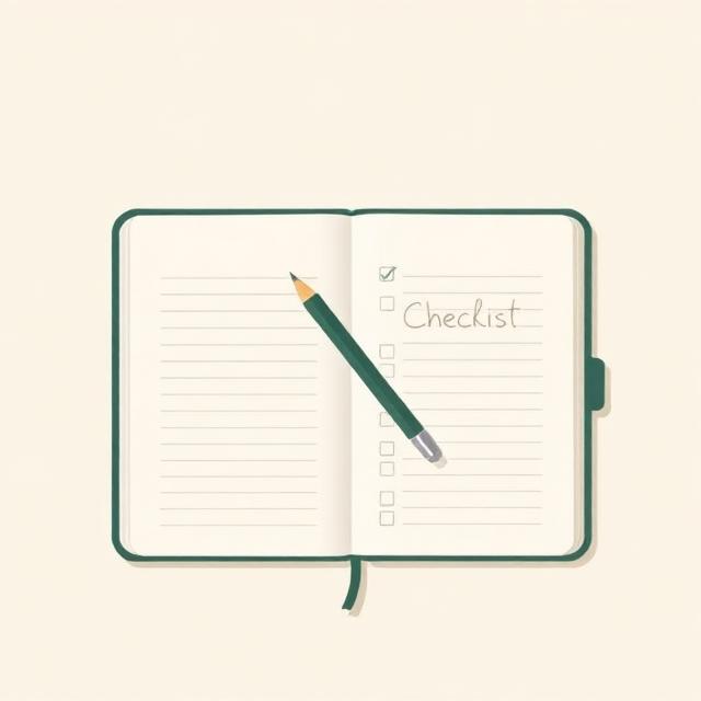 Notebook checklist representing the four-step audit framework