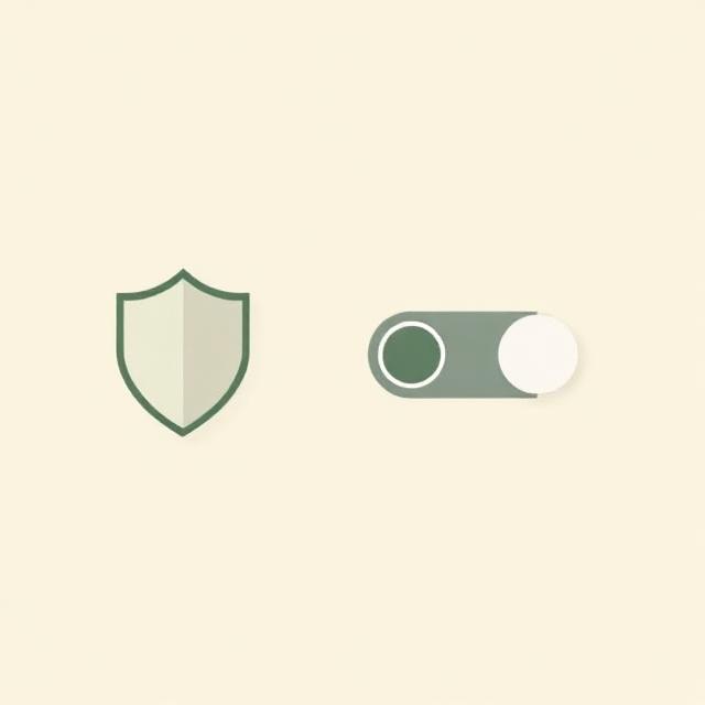 Illustration of a shield and toggle switch representing password manager and two-factor authentication tools