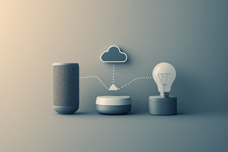 Illustration of smart home IoT devices connecting to the cloud, relevant to home network segmentation and data sovereignty