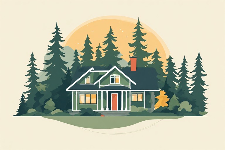 Home security risk assessment illustration of a house with a protective boundary